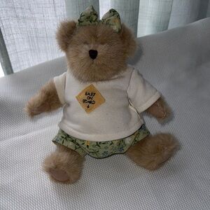 Boyds Bears Ima Late Head Bean Collection Baby On Board Jointed Plush 3048 Tan